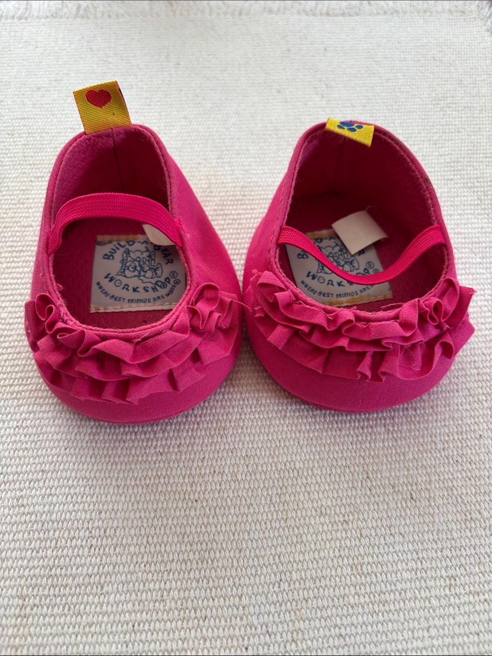 Build-A-Bear Hot Pink Ruffle Mary Jane Baby Shoes